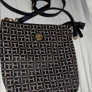 Tommy Hilfiger Black and Gold Crossbody Bag